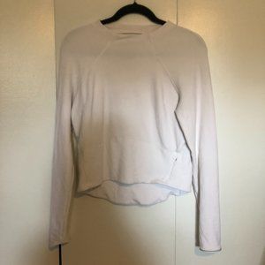 White Lululemon Cropped Long Sleeve Shirt